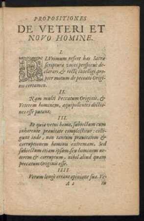 Propositiones De Veteri Et Novo Homine.