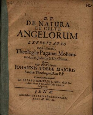 De natura et cultu angelorum exercitatio