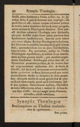 90-100, Synopsis Theologiae