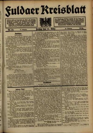 Ausgabe vom Freitag, den 13. März 1914.