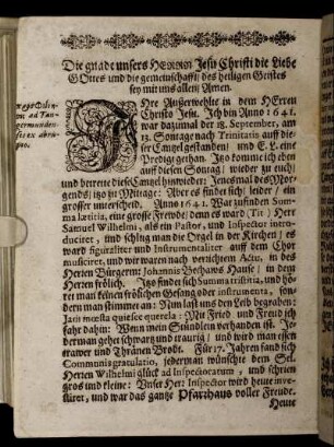Textus; Exordium; I. Pars; II. Pars; III. Pars.