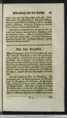 Von dem Vergolden