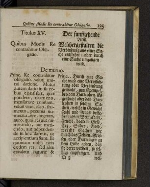 Titulus XV. Quibus modis recontrahitur obligatio.
