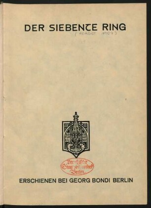 Bd. 6/7: Der siebente Ring
