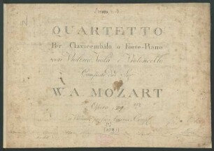 Quartetto Per Clavicembalo o Forte-Piano con Violino, Viola e Violoncello : opera 29