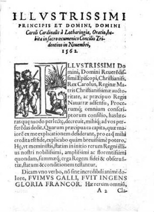 Oratio habita in sacro et Oecumenico Concilii Tridentino 1562