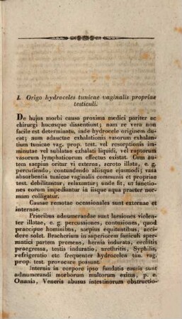 De origine, diagnosi et prognosi hydroceles tunicae vaginalis propriae testis eiusque distinctione a morbis congeneribus : dissertatio inauguralis