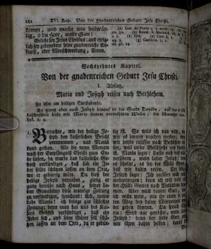 Sechzehntes Kapitel. Von der gnadenreichen Geburt Jesu Christi.