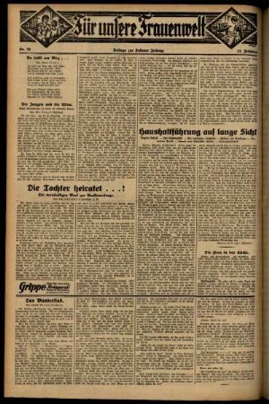 Zweite Ausgabe vom Freitag, den 13. Februar 1931.