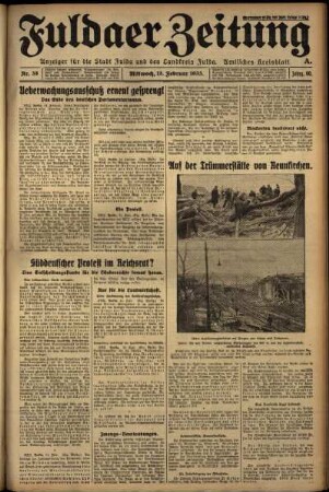 Erste Ausgabe vom Mittwoch, den 15. Februar 1933.
