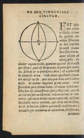 De Aequinoctiali Circulo.