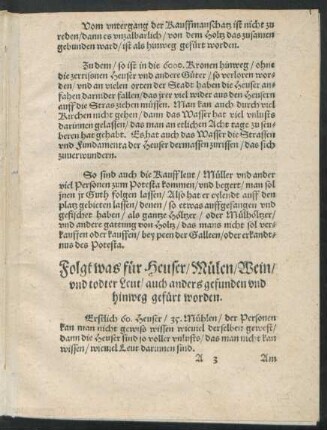 Folgt was für Heuser/ Mülen/ Wein/ und todter Leut/ auch anders gefunden und hinweg gefürt worden.