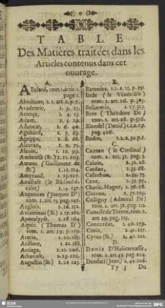 Table Des Matiéres traitées dans les Articles contenus dans cet ouvrage