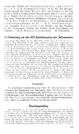 In Erinnerung an den 405. Gründungstag des Johanneums.