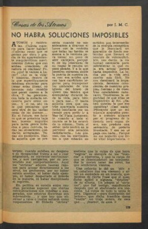 No habrá soluciones imposibles : Cosas de los atomos