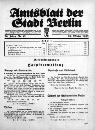 1935,42: Nr. 42, 20. Oktober 1935