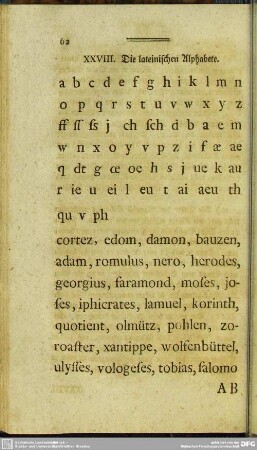 XXVIII. Die lateinischen Alphabete
