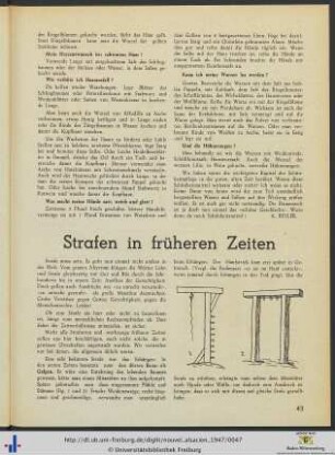Strafen in früheren Zeiten.