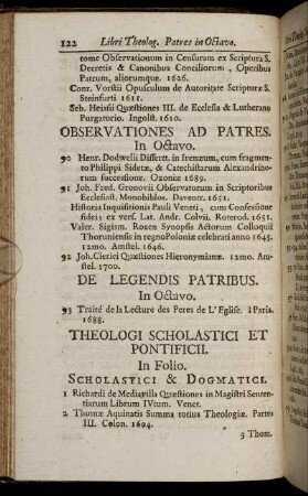 Theologi Scholastici Et Ponteficii.