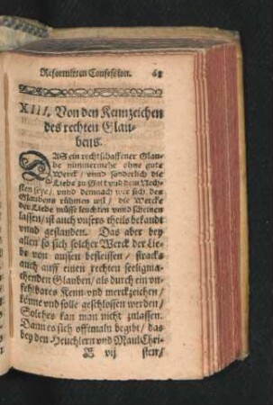 XIII. Von den Kennzeichen des rechten Glaubens.