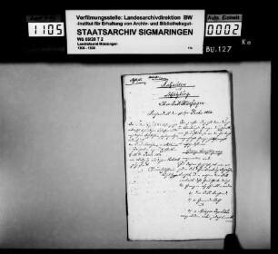Anhausen mit Schülzburg: Markungs-Grenzberichtigung (Abschrift)