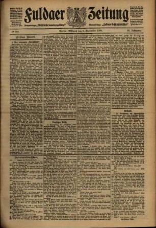 Erste Ausgabe vom Mittwoch, den 08. September 1909.