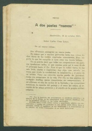 A dos poetas "nuevos"