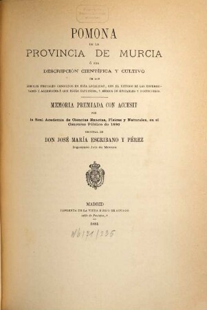 Memorias de la Real Academia de Ciencias Exactas, Físicas y Naturales de Madrid. 10. 1884