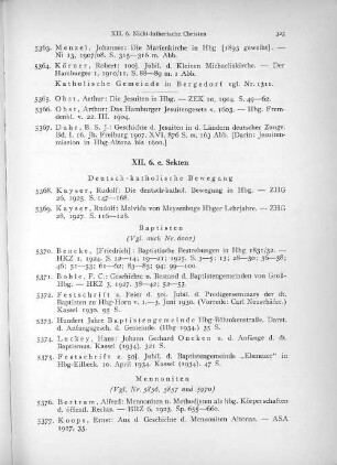 XII. 6.c. Sekten