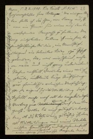 23: Postkarte von Max Conrat an Otto von Gierke, Rom, 3.3.1908