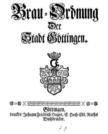 Brau-Ordnung der Stadt Göttingen