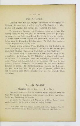 VIII. Die Cäsaren