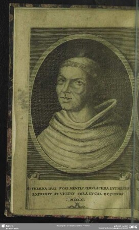 Aetherna Ipse Suae Mentis Simulachra Lutherus Exprimit At Vultus Cera Lu Cae Occiduos MDXX