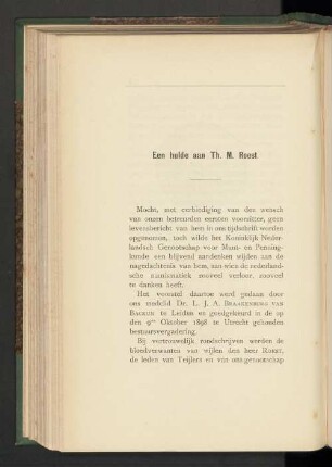 Een hulde aan Th. M. Roest
