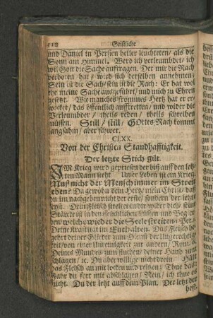 CLXX. Von der Christen Standhafftigkeit. Der letzte Stich gilt.