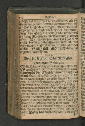 CLXX. Von der Christen Standhafftigkeit. Der letzte Stich gilt.