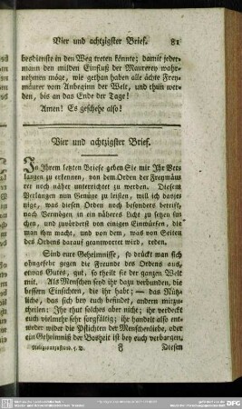 Vier und achtzigster Brief