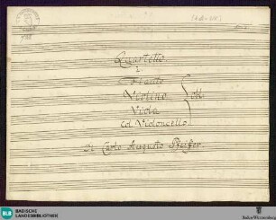 Quartets - Mus. Hs. 728 : fl, vl, vla, vlc; D