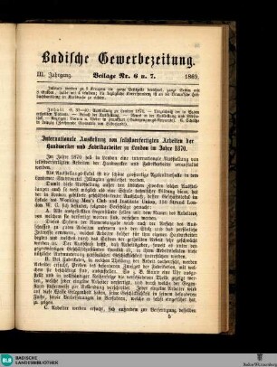 Badische Gewerbezeitung : Organ d. Handelskammer, Beilage zur Badischen Gewerbezeitung
