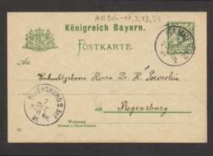 Brief von Georg Fischer an Hermann Poeverlein