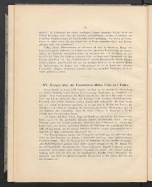 XV. Einiges über die Fundstätten Mahr, Fritz und Falke.