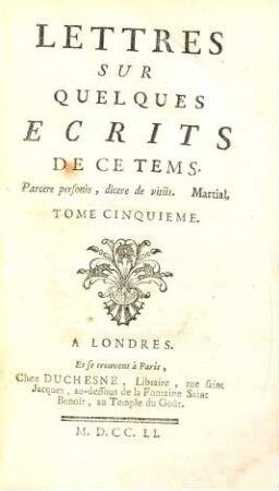 Lettres sur quelques ecrits de ce tems, 5