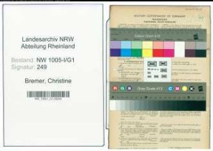 Entnazifizierung Christine Bremer , geb. 31.12.1881 (Gastwirtin)