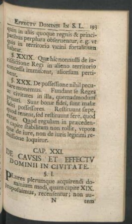Cap. XXI. De Causis Et Effectu Dominii In Civitate