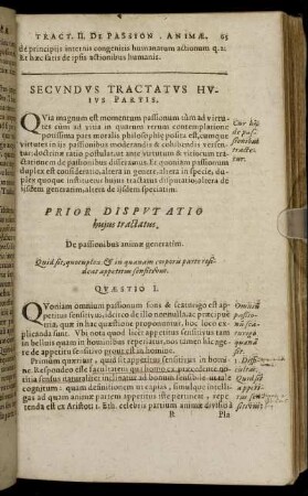 Secundus Tractatus Huius Partis.