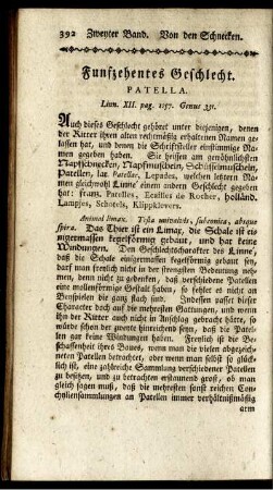 Fünfzehntes Geschlecht. PATELLA.