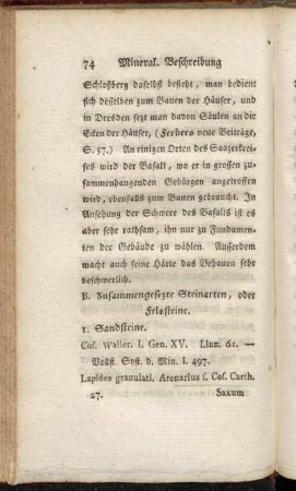 B. Zusammengesezte Steinarten, oder Felssteine.