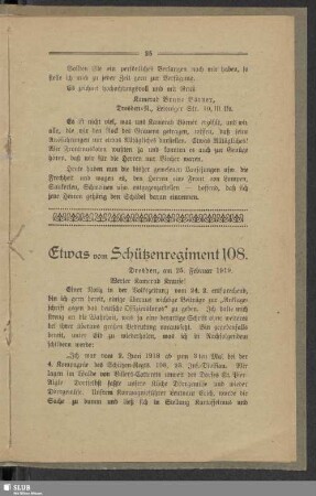 Etwas vom Schützenregiment 108