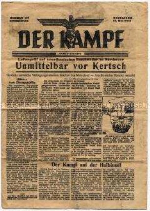 Kriegszeitung "Der Kampf" u.a. zu den Kämpfen auf der Halbinsel Kertsch