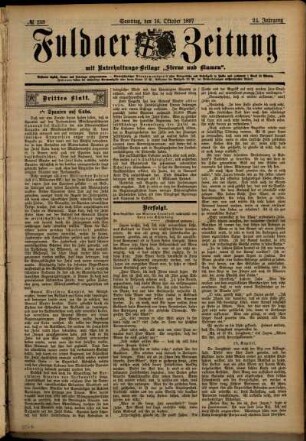 Dritte Ausgabe vom Samstag, den 16. Oktober 1897.